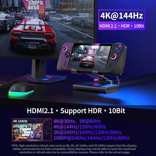 Adjustable Stand Steam Deck Docking Station with RGB Light Cooling Fan - Image 7