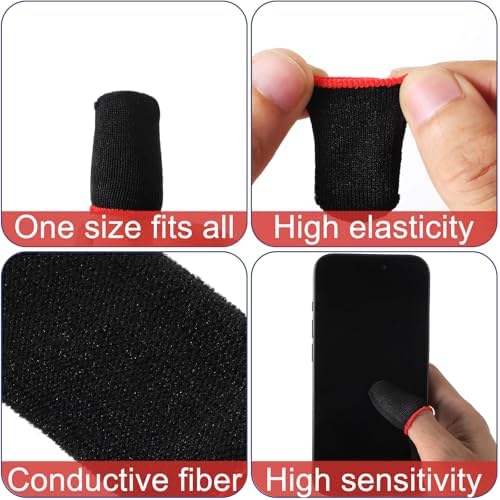 YUXIANLB 10Pcs Mobile Phone Gaming Finger Sleeves, Breathable Finger Covers - Image 3
