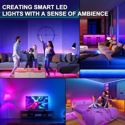 LED Lights for Bedroom, 65ft Smart RGB Music Sync Bluetooth App & Remote Control, USB-Powered LED Strip Lights, Gaming, Bedroom, PC, Home Theater,Parlor,Room - Image 4