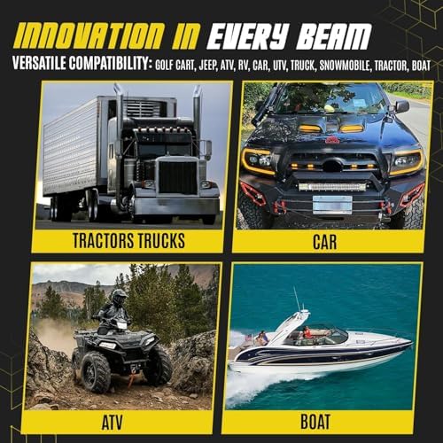 LED Light Bar Kit for Truck, (2) 26 Inch Slim LED Light Bars, (4) 4 Inch LED Lights Pods, (2) 12V 24V Wiring Harness Off-Road Driving Lights for Pickup Golf Cart SUV ATV UTV 4x4 Van Camper - Image 2