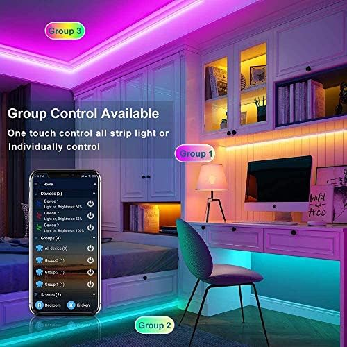 MIHEAL 5050 RGB WiFi Smart LED Strip 32.8Ft 300LED IP65 Waterproof Kit - Image 6