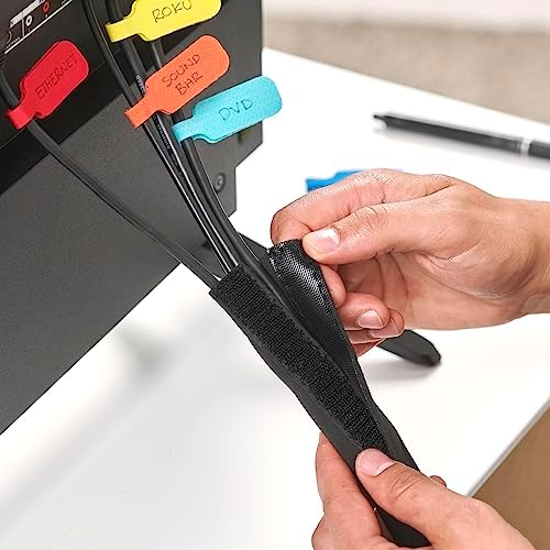 Hook and Loop Cable Sleeve by Wrap-It Storage - 120" x 4.5" Black - Image 7