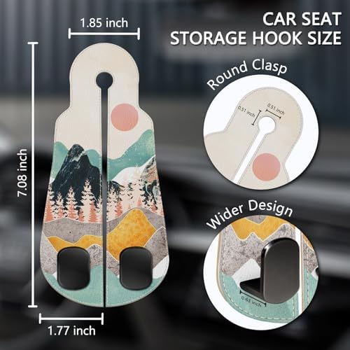 Blusabaca 2PCS Car Seat Headrest Hooks, Purses Bags Holder, Sunrise - Image 5
