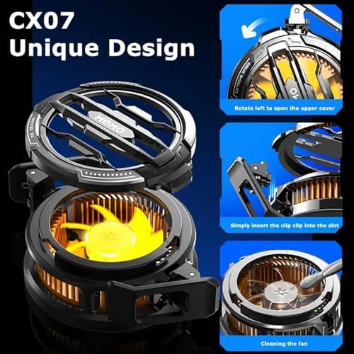 Magnetic Phone Cooler for Gaming, RGB Semiconductor Cooling Fan for iPhone and Android Phones, Portable Mobile Phone Radiator with 3 Cooling Modes, Quiet Cooling Fan for Gaming (CX07) - Image 6