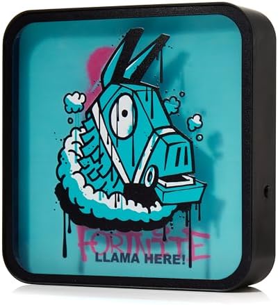 Numskull Fortnite Acrylic LED Light Box Lamp Official Llama LED Light, Desk or Wall-Mounted, USB or Battery Powered, 8.7" Tall, Blue and Pink - Image 3