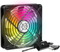 ELUTENG USB Computer Cooling Fan with 7 Color RGB Lighting, 3 Speed Controller 1100/1300/1500 RPM Small Exhaust Fan High Airflow Cooling Fan for Router Modem Receiver DVR PlayStation Xbox TV Box by ELUTENG