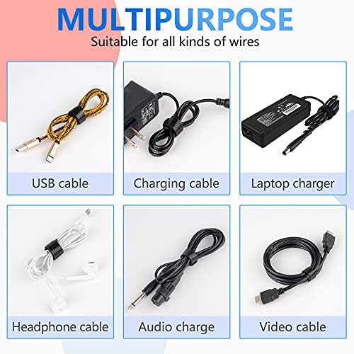 120 PCS 5/6/8 Inch Reusable Cable Ties for Cords – Data Cable Organizer Ties – Cord Wraps for Charging Cords – Electrical Wire Straps, Black - Image 4