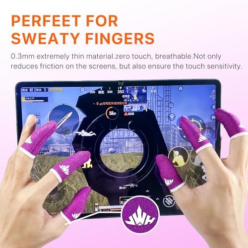 Jwh 10 Pcs Silver Fiber Game Finger Sleeves Thumb Sleeves Mobile Gaming Cots Covers Finger Gloves with Touchscreen for Pubg ​Fundas para Dedos Dedales Gamer Profesionales - Image 4