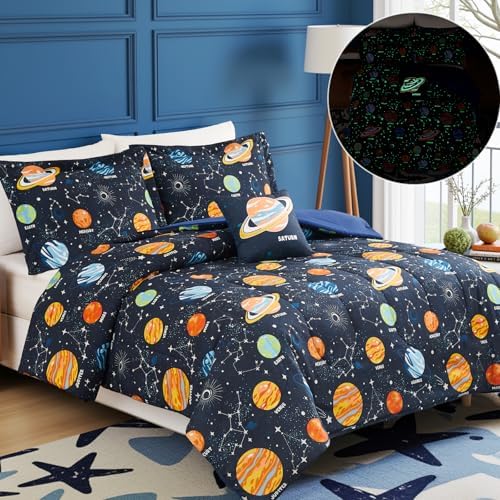 Boys Full Size Bedding Set -4 Pieces Space Bedding Full Size Comforter Sets - Image 5