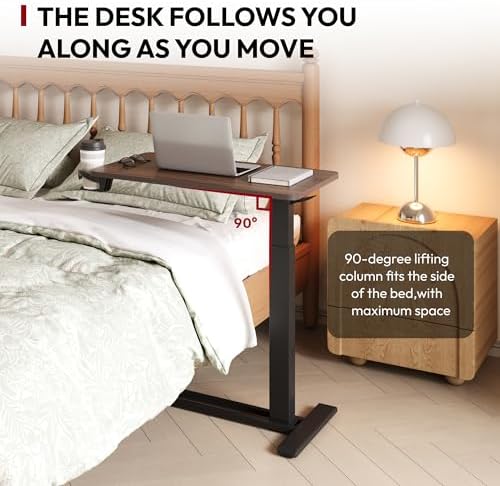 SANODESK 32'' Mobile Standing Desk with Hidden Wheels,Pneumatic Laptop Desk - Image 5
