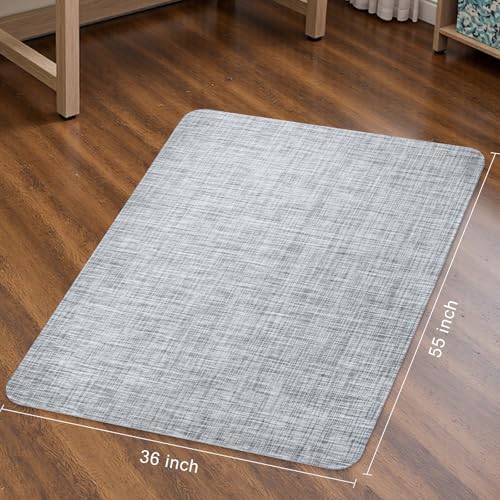 Sycoodeal Office Chair Mat for Hardwood & Tile Floor,Computer Gaming Chair Mat for Rolling Chairs Non-Curve, Anti-Slip, Heavy Duty Floor Protector for Home Office,Grey (36" x 55") - Image 4