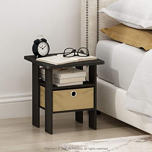 Furinno ANDREY Square Side Table, End Table, Night Stand, Espresso - Image 4