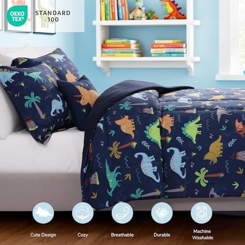 Boys Comforter Sets Full Size - 4 Pieces Dinosaur Bedding Full Bedding Set - Image 3