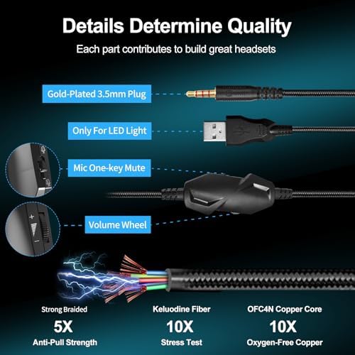 IMYB A36 Gaming Headset with Mic Stereo Headphones for Pc PS5, Xbox - Image 6