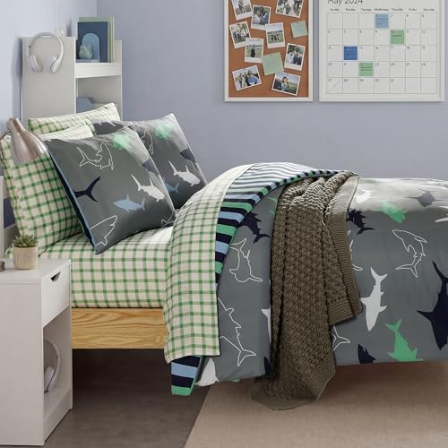 Full Size Comforter Set for Boys -7 Pieces Shark Full Size Bedding Sets - Image 2