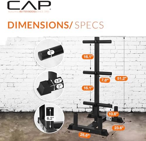 CAP 2-inch Olympic Bumper Plate Weight Set | 100-370 lbs | Multiple Colors | Storage Rack Optional - Image 6