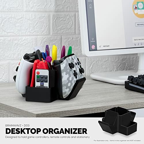 BRAINWAVZ Dual Game Controller, TV Remote Control & Stationary Storage Desktop Organizer Holder, Universal Design for Xbox ONE PS5 PS4 PC Gamepads, Reduce Clutter (D03) - Image 7