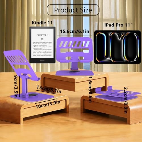 Metal Tablet Stand Holder Adjustable for iPad Kindle Tab, Purple - Image 3