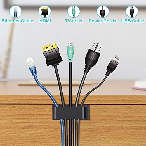 Under Desk Cable Management Clips, Wire Organizer Clips for PC Network Cable Mamagement, Large Adhesive Cable Clips Wire Holders (Computer, TV, Ethernet, Electric Wires), White, 20 PCS (Pack of 2) - Image 3