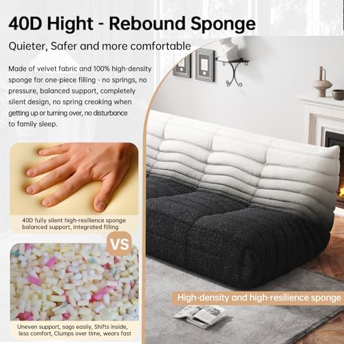 WHGBJA Oversized Bean Bag Chair for Adults with Memory Foam 3 Seater Couch | Floor Sofa Couch for Gaming, Reading, Bedroom, Living Room, Comfy, Boneless, Ergonomic - Image 4