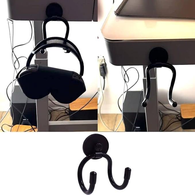 AUXPhome Magnetic Headset Holder up to 1 kg(2 lbs), Adjustable Headphone Holder Headphone Hanger Stand Headphone Hook for Computer/Gaming Headsets, Headphone - No Headsets - Image 3