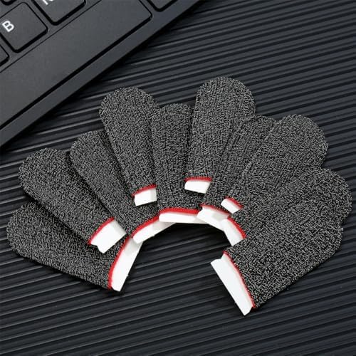 10 Pack Gaming Finger Sleeves, 0.3mm Silver Fiber dedales Gamer, Smooth Operation, Anti-Sweat, Extremely Thin,Maximum Touch Response,Comfortable fit, Fit Mobile Phone Tablet Devices - Image 3