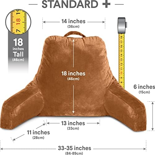 Husband Pillow Tan, Original Reading Pillow in Bed Rest Chair, Shredded Memory Foam Large Lounge Cushion Adult Backrest with Arms, Comfy Back Support for Sit Sitting Up, Washable/Removable Cover - Image 4