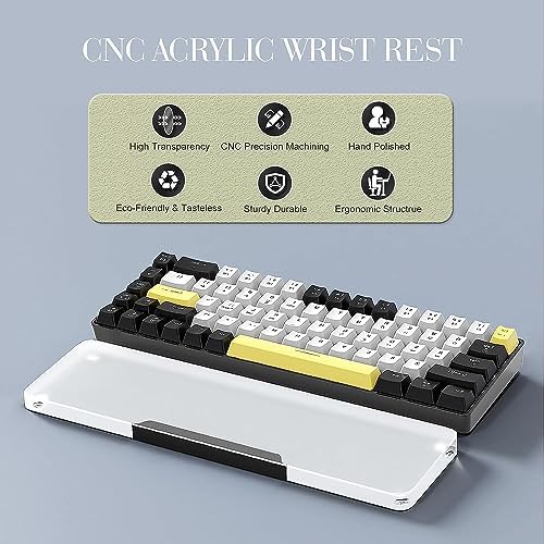 Acrylic Keyboard Wrist Rest-Black 68Key Ergonomic Palm Rest for Computer Keyboard - Image 2