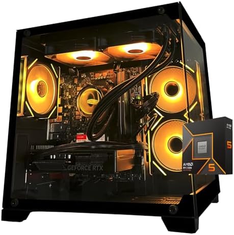 SKYESEV Gaming PC Desktop, AMD Ryzen 5 9600X, RTX5060 8GB Graphics by Unknown