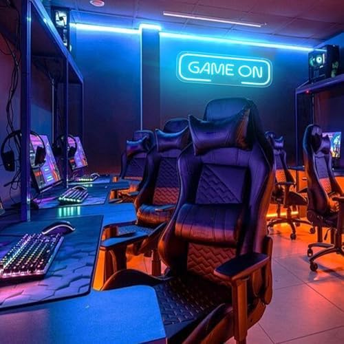Ice Blue GAME ON Signs,USB Powered Gaming Letter Neon Sign - Image 6