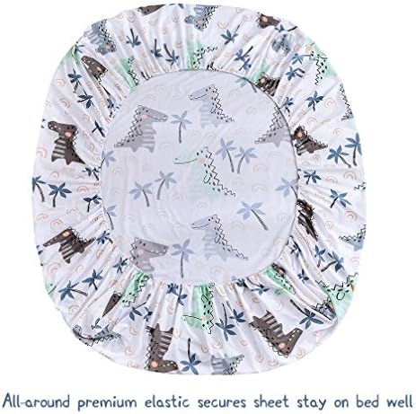 JSD Dinosaur Kids Sheet Set Twin Size, 3 Piece Palm Tree Printed Microfiber Bed Sheets Deep Pocket - Image 4