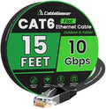 CableGeeker Cat 6 Flat Ethernet Cable 15ft, 10Gbps, Black by CableGeeker