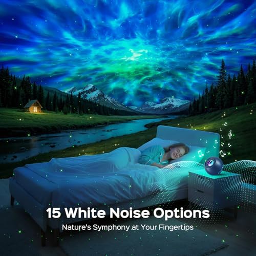 One Fire Galaxy Projector Teenage Boy Gifts for Teen Boys,15 Colors+15 White Noises Star Projector Night Light Kids Galaxy Light,Remote Bluetooth Bedroom Lights for Christmas Room Decor Gifts - Image 5