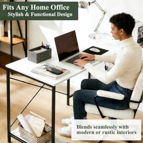 L Shaped Desk Computer Desk, 50inch White Gaming Desk with CPU Stand - Image 7