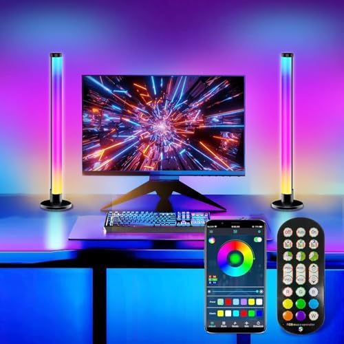 Smart LED Light Bars, Gaming Lights RGB Light Bar for Room, 16 Million Colors TV Backlights, Music Sync, App & Remote Control Ambient Lighting for PC, Room Decorative Mood Lights by WIXBOSHU
