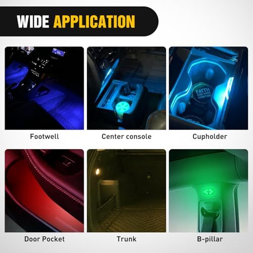 Nilight 2 PCS 7 Colors Wireless Magnetic RGB LED Interior Lights - Image 5