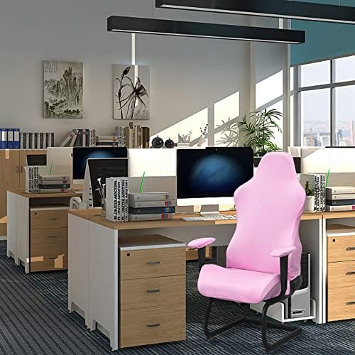 BTSKY Ergonomic Office Computer Game Chair Slipcovers (No Chair) | Stretchy Polyester Covers Universal Protective Chair Seat Covers for Reclining Racing Gaming Gaming Chair, Pink - Image 5