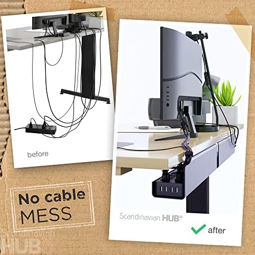 Scanfield Under Desk Cable Management Tray, No-Screw, 17-Inch, 2-Pack Black - Image 2