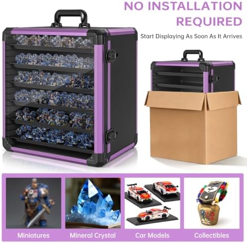 WELIDAY Miniatures Storage Case Miniatures Transport Case Aluminum Alloy Frame with Lock (X-Large Size) - Image 5
