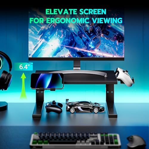 ARES WING Clamp-On 15" 3-in-1 Heavy Duty Desk Shelf Extender Black - Image 3