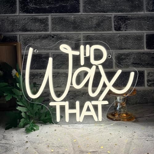 Mutank I'D Wax That Neon Sign, Beauty Salon Salonneon Neon Light USB Powered LED Dimmable, for Waxing Studio Skincare Hydrotherapy Professional Salon Beauty Studio Sign, Beautician Gift(12.9 * 8.6In) by Unknown