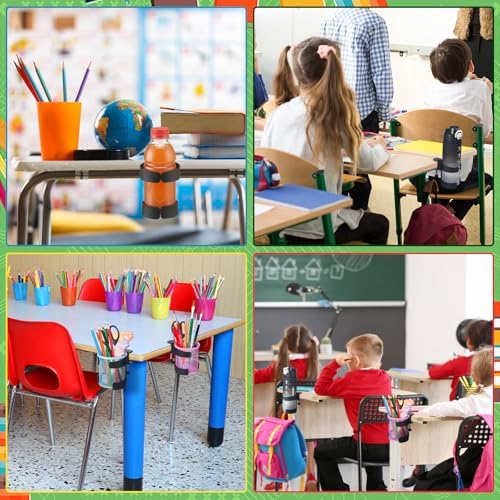 8 Pcs Water Bottle Holder for Classroom Anti-Spill Adjustable Clamp Desk Chair Cupholder Back to School Gift for Students Water Bottle Storage Desk Organizer for Students Teachers Classroom Office - Image 5