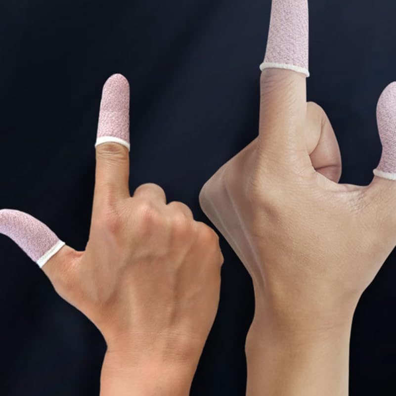 CHILDWEET Gaming Finger Sleeves 10 Pack Anti-Slip Sweat-Resistant Thumb Sleeves Finger Protectors for Gaming on Mobile Phones Lightweight Touch Screen Covers - Image 4