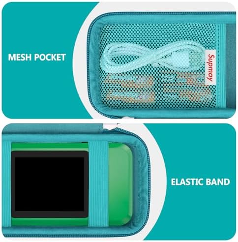 Supmay Hard Travel Case for My Arcade Galaga Pocket Player Handheld Game Console, Portable Video Game System Handheld Game Protection Case with Mesh Pocket for Batteries and USB-C Cable, Green+Green - Image 5