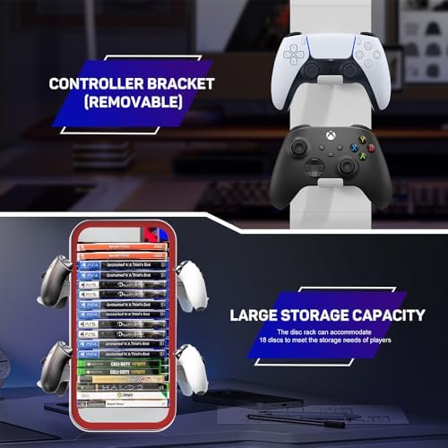 Game Storage Tower Compatible with PS5/ Xbox/Switch, Red - Image 7