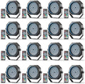 Rechargeable Strobe Light, 60 LED RGB Mini Stage Light, 30W Battery Powered Strobe with Remote & Sound- Activated Control Mode, LED Par Can for Party Home Band Bars, 16 Pack by DazzlingStageStageLights