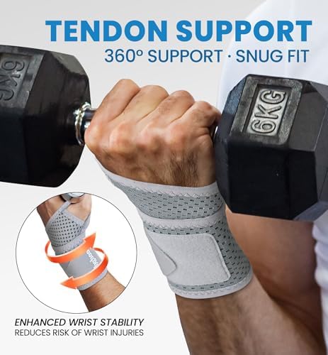 2-Pack Ultra-Thin Wrist Braces, Breathable Comfort Mesh Fabric Support for Pain Relief - Ideal for Carpal Tunnel, Tendonitis, Sports, Fitness and Daily Use - Adjustable Wrist Support (Gray) - Image 3