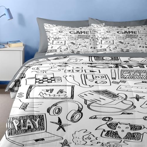 Nesker Queen Comforter Set for Boys, 7 Pieces Gaming Bedding for Kids - Image 5