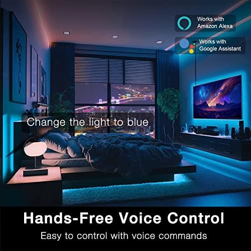 DAYBETTER 65.6ft WiFi Smart Led Lights Strip with Tuya App Control for Bedroom Decoration Work with Alexa and Google Assistant 1 Roll - Image 2
