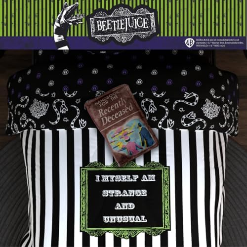Beetlejuice For The Recently Deceased Book Bedding Super Soft Plush Decorative Throw Pillow, 14 in X 9 in, (Officially Licensed Product) By Franco Collectibles - Image 6